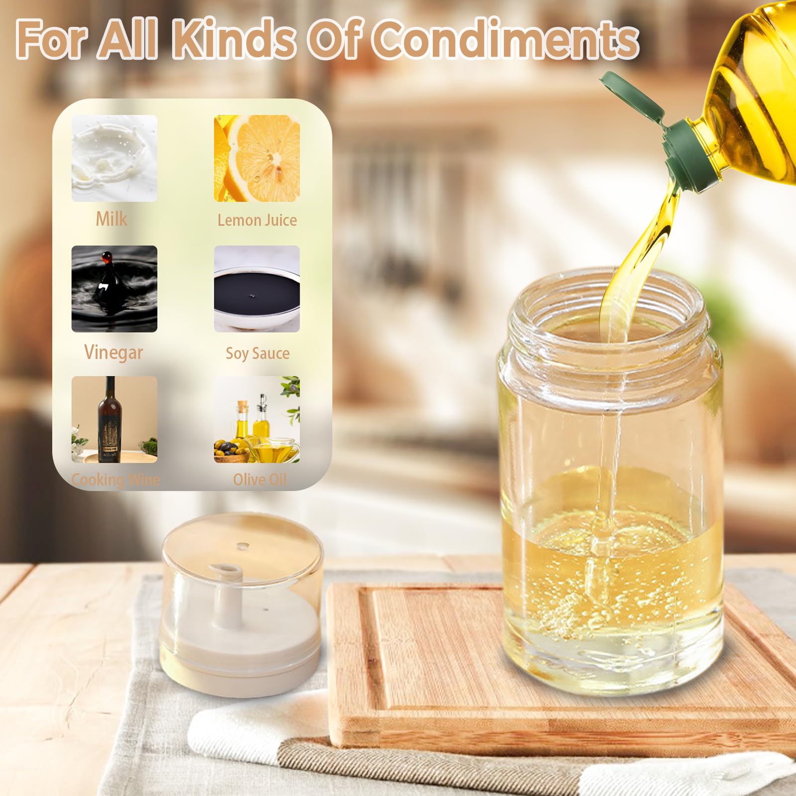 Small Glass Oil and Vinegar Dispenser Bottles