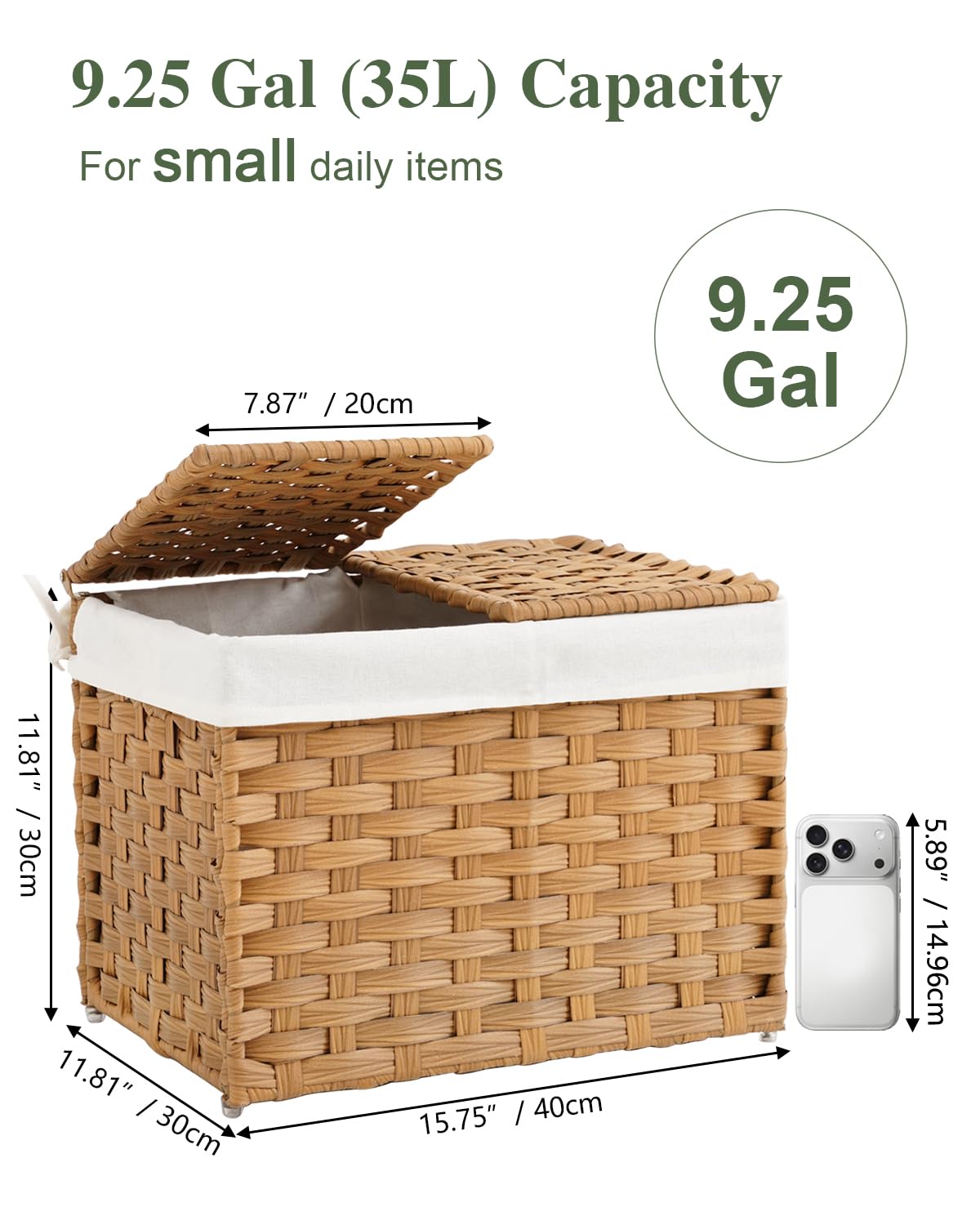Storage Basket with Lid Woven Wicker Baskets