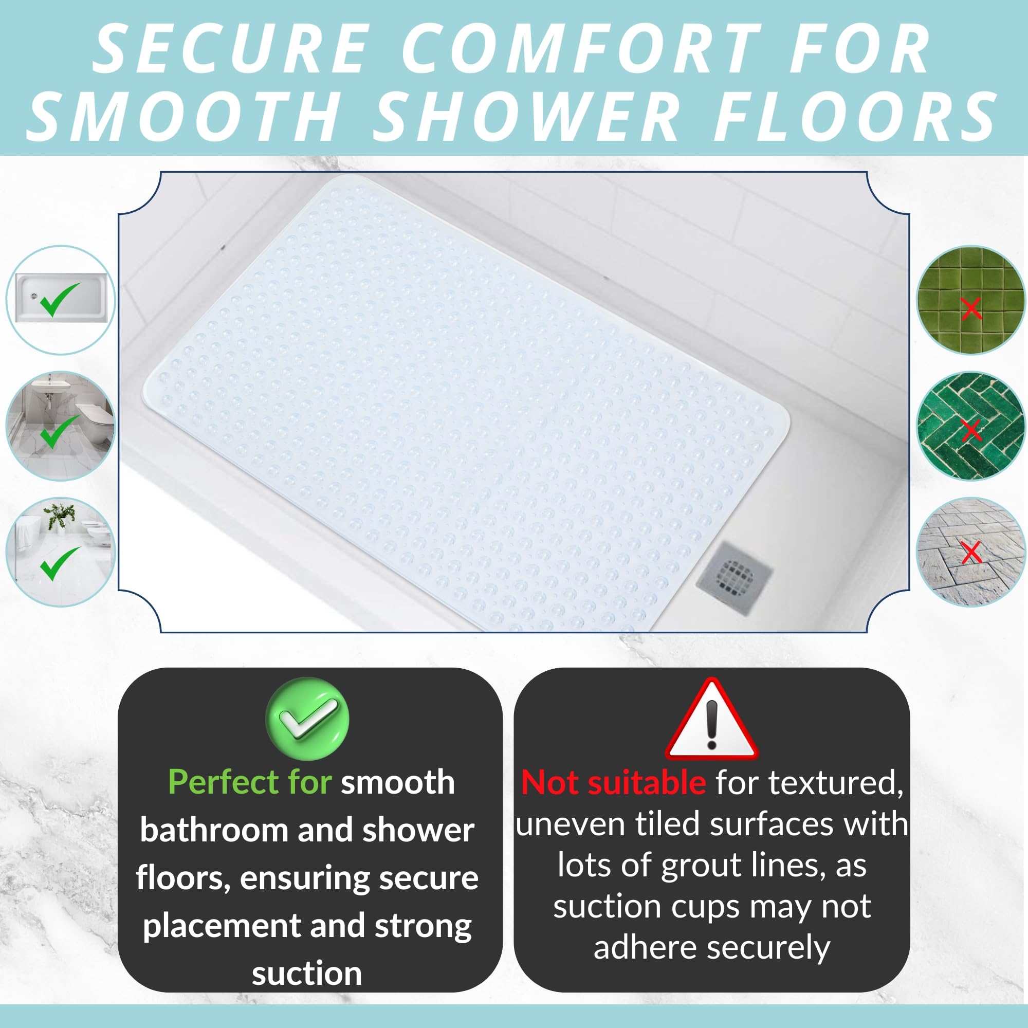 Extra Large Shower Mat Non Slip