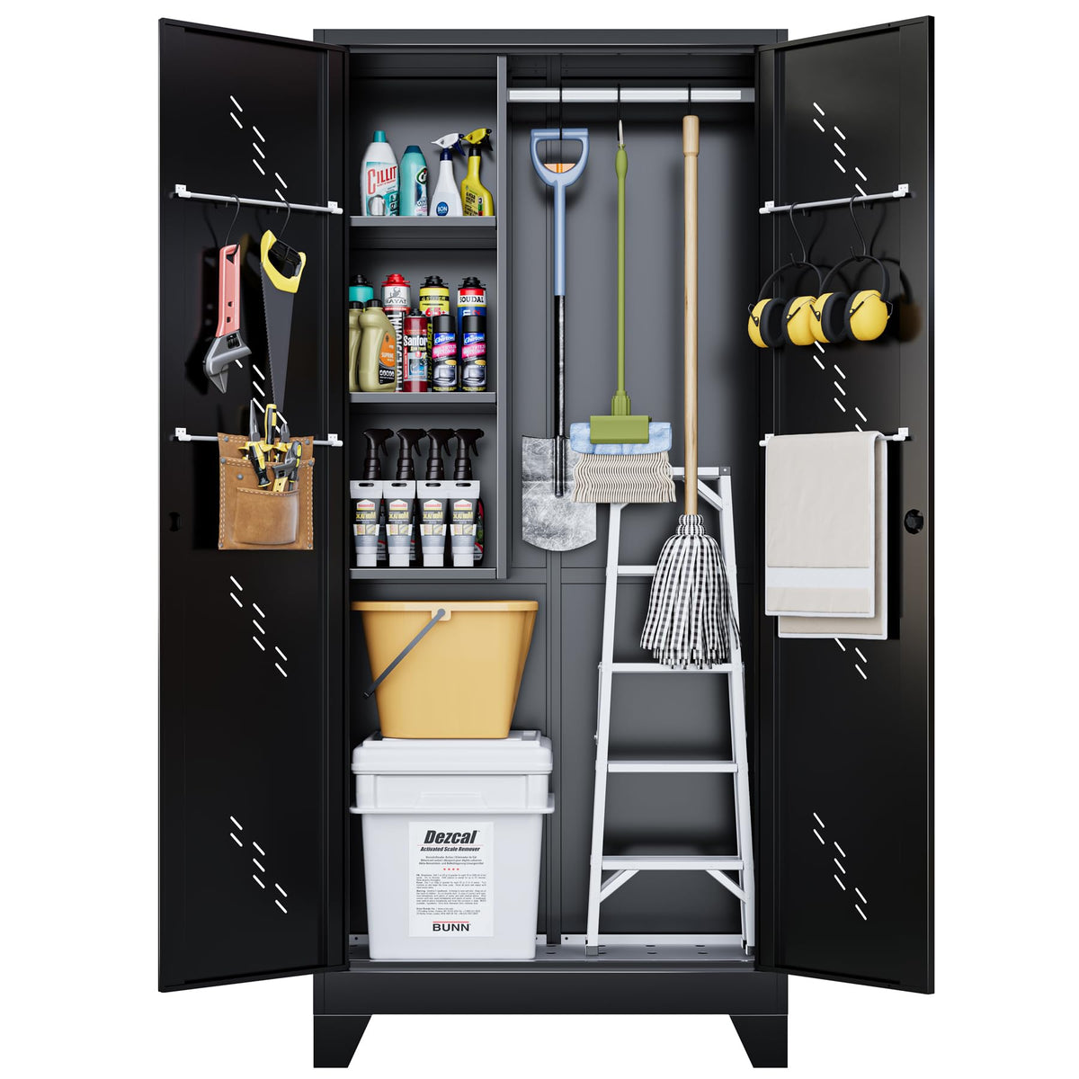 Metal Storage Cabinet with Locking Doors