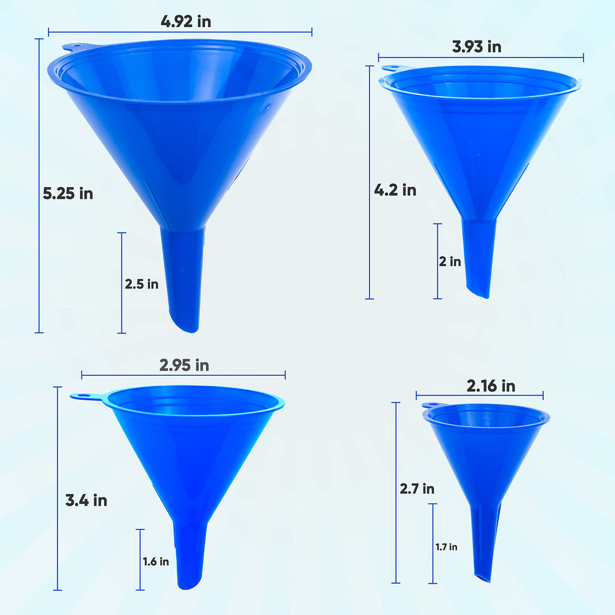 Funnel 4 Pack Funnels for Kitchen Use Filling Bottles