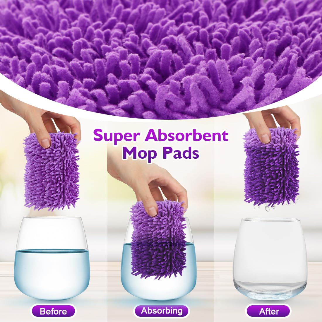 Reusable Mop Pads for Swiffer PowerMop (8 Count)