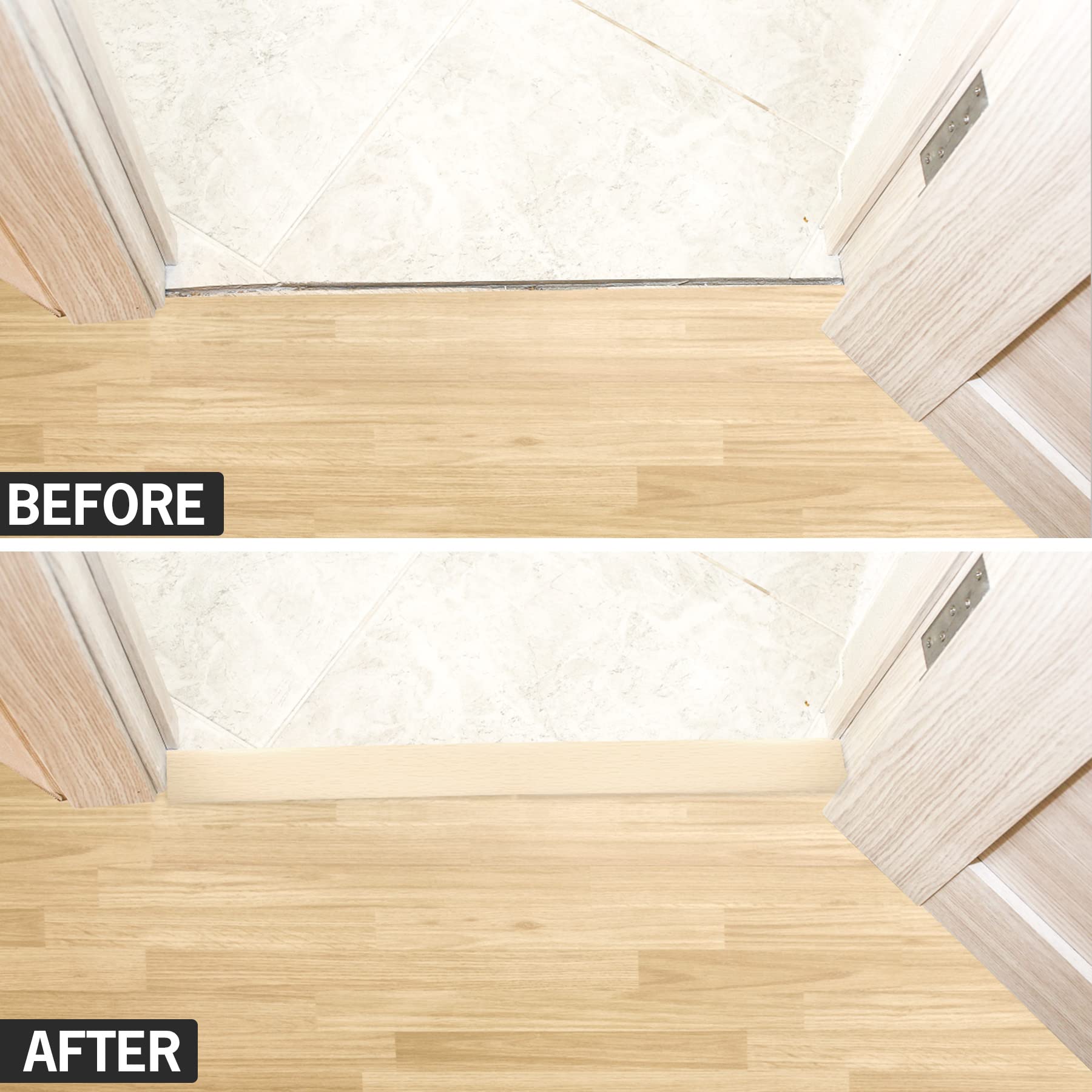 16.4Ft Floor Transition Strip Self Adhesive Vinyl Cover Floor Strip Flat Divider Transition Strip Wood Grain Design for Laminate Floor Gaps and Doorway Transitions (16.4 Foot)