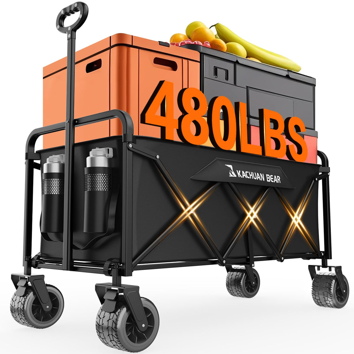 300L Wagons Carts Foldable Collapsible with Big All