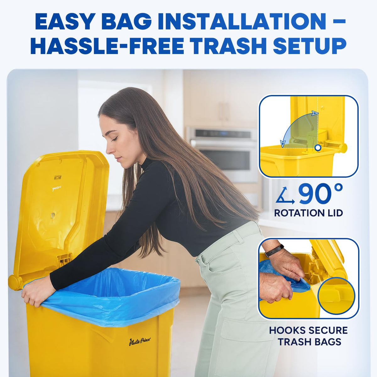 27 Gallon Step On Trash Can with Lid