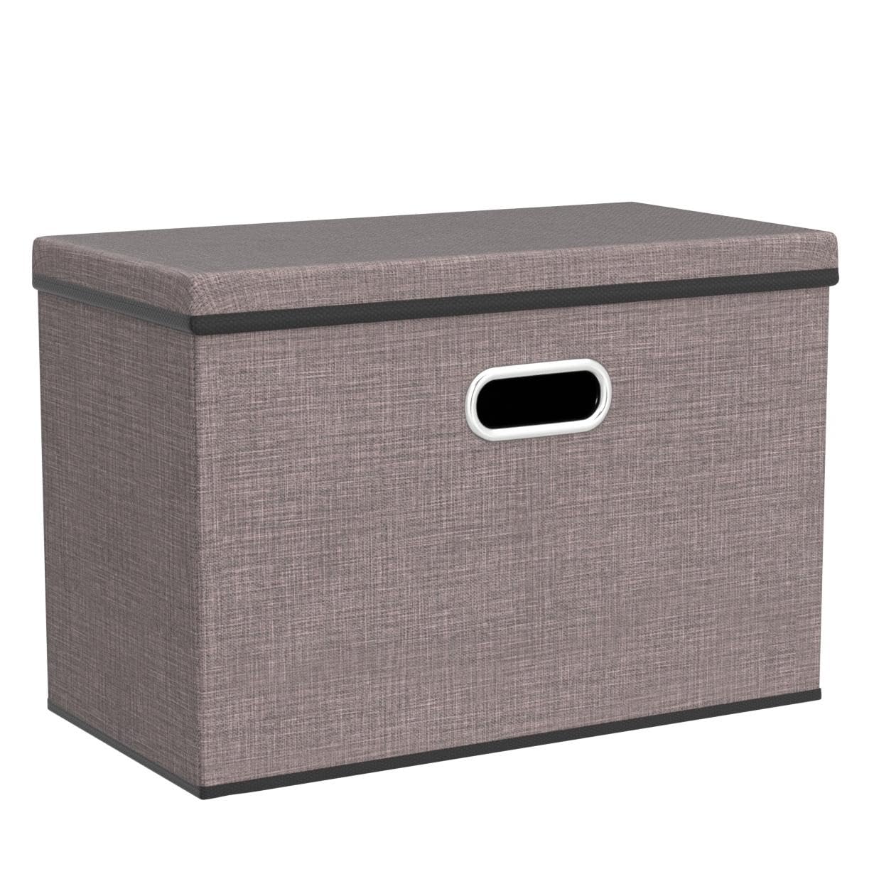 Large Collapsible Storage Bins with Lids [3 (3 Count)
