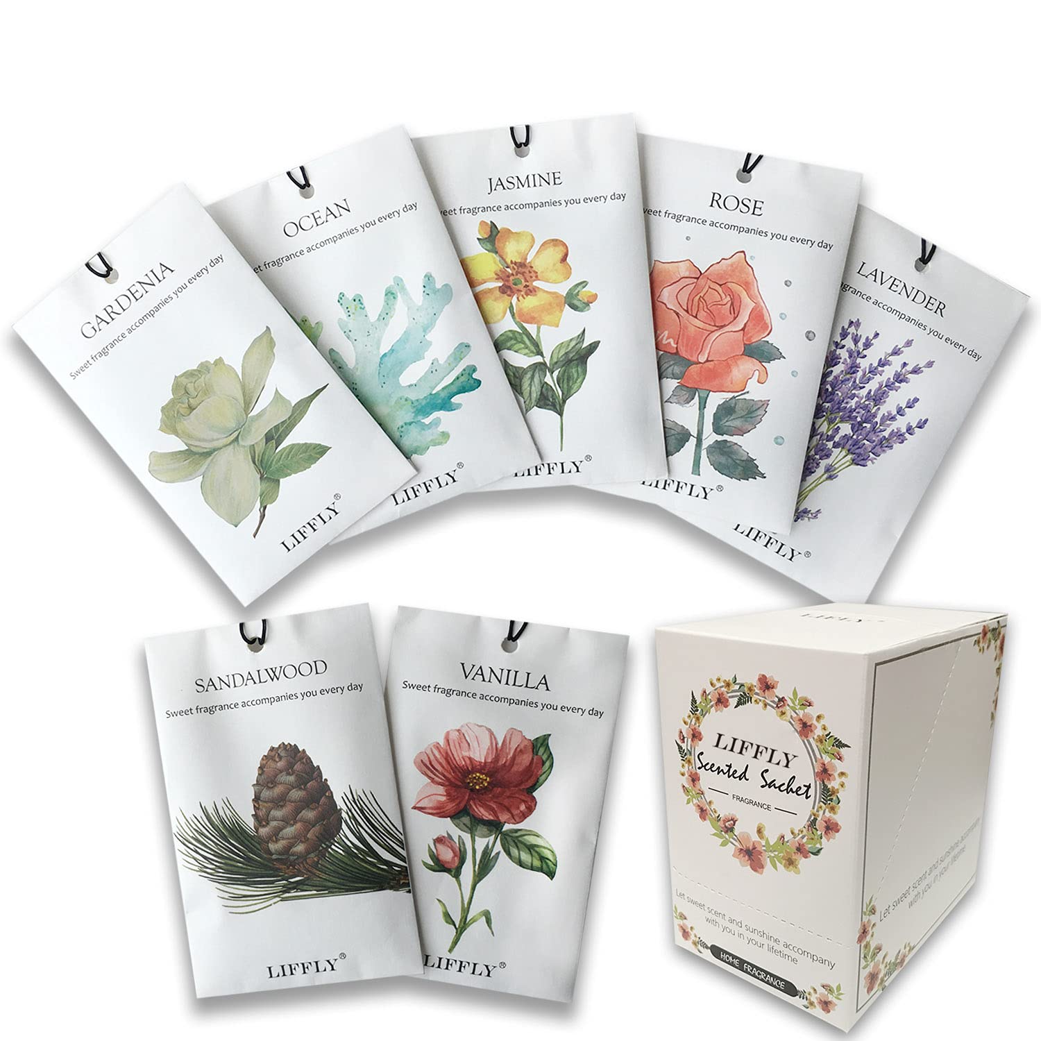14 Packs Scented Sachets Bags for Drawers and Closets Home Fragrance Gift (14 Count)