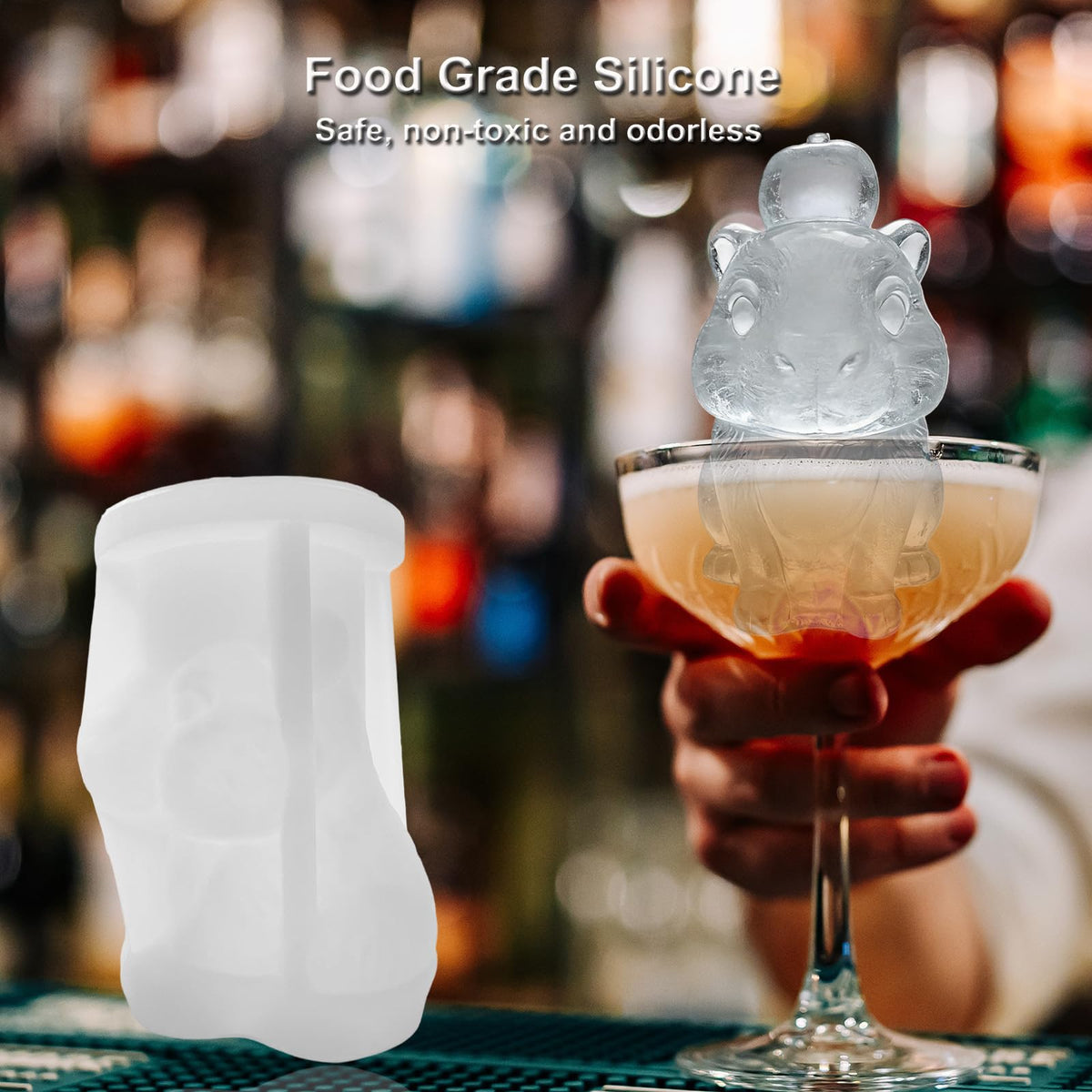 3D Capybara Ice Cube Silicone Molds Tray for Whiskey (2 Count)