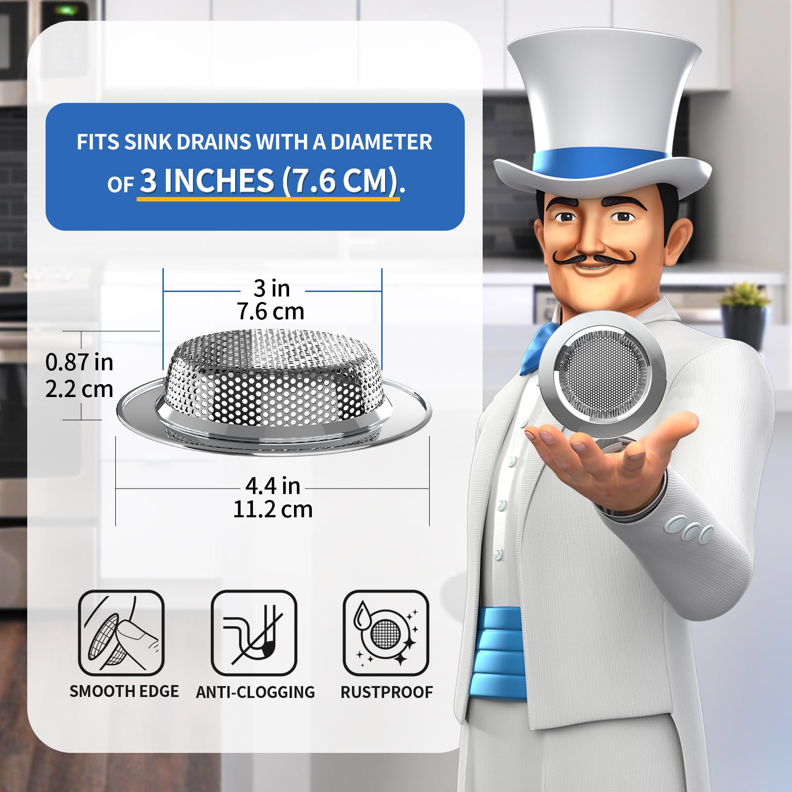 Kitchen Sink Strainer (3 Count)