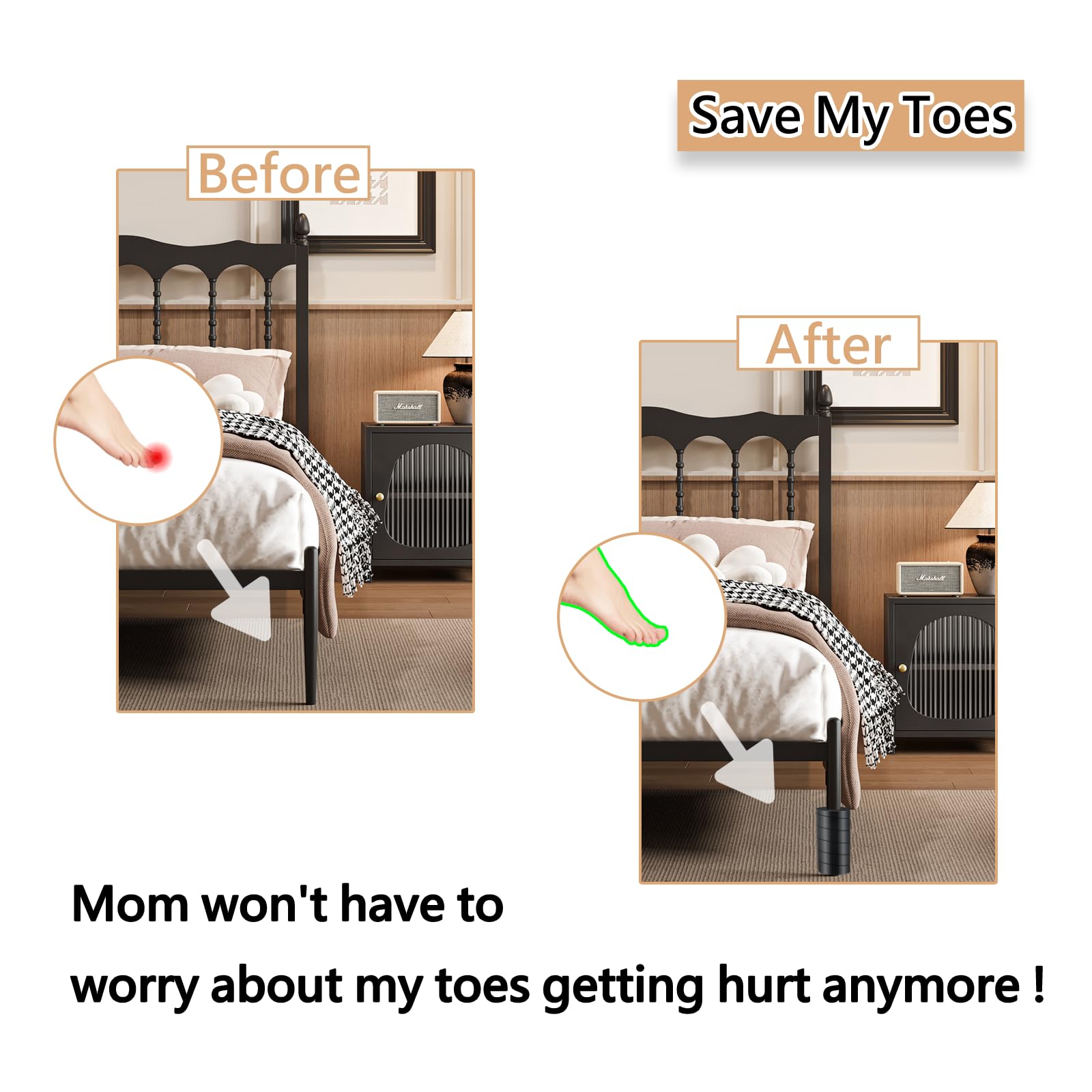 Bed Frame Toe Protectors (4 Count)