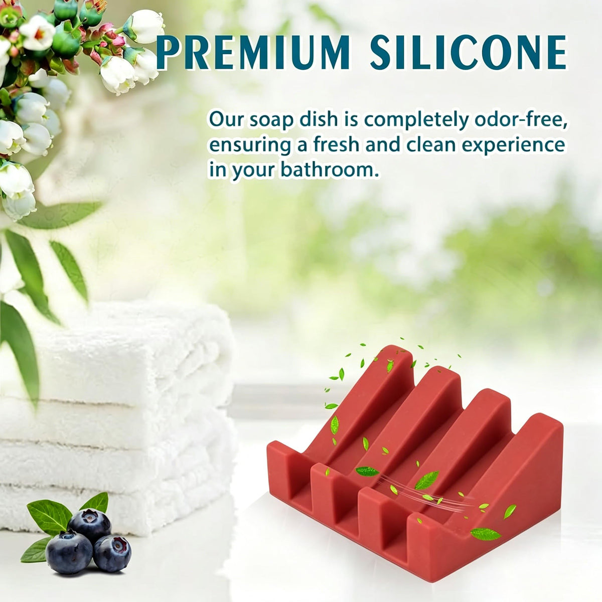 Silicone Soap Dish Self Draining with Suction Cups