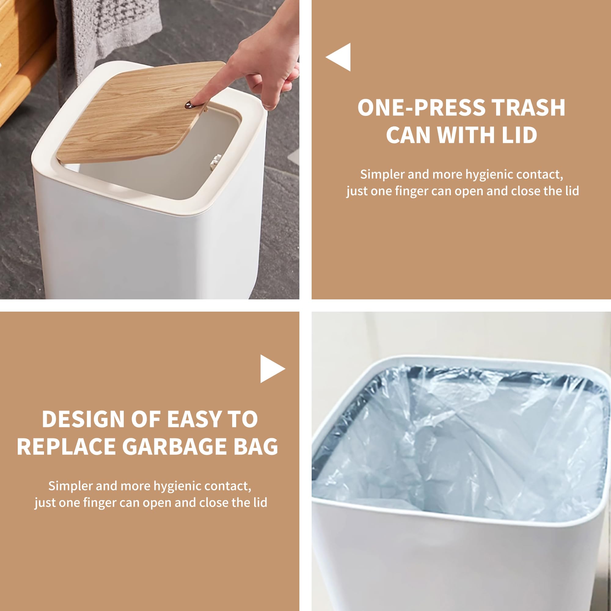 Mini White Plastic Trash Can