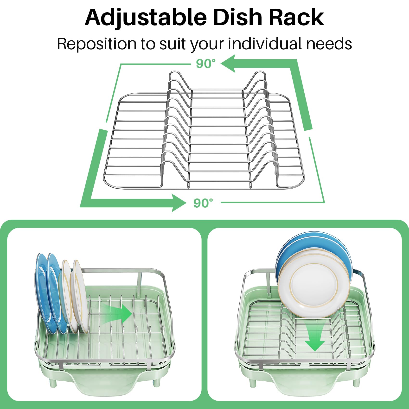 Expandable Dish Drying Rack for Kitchen Counter