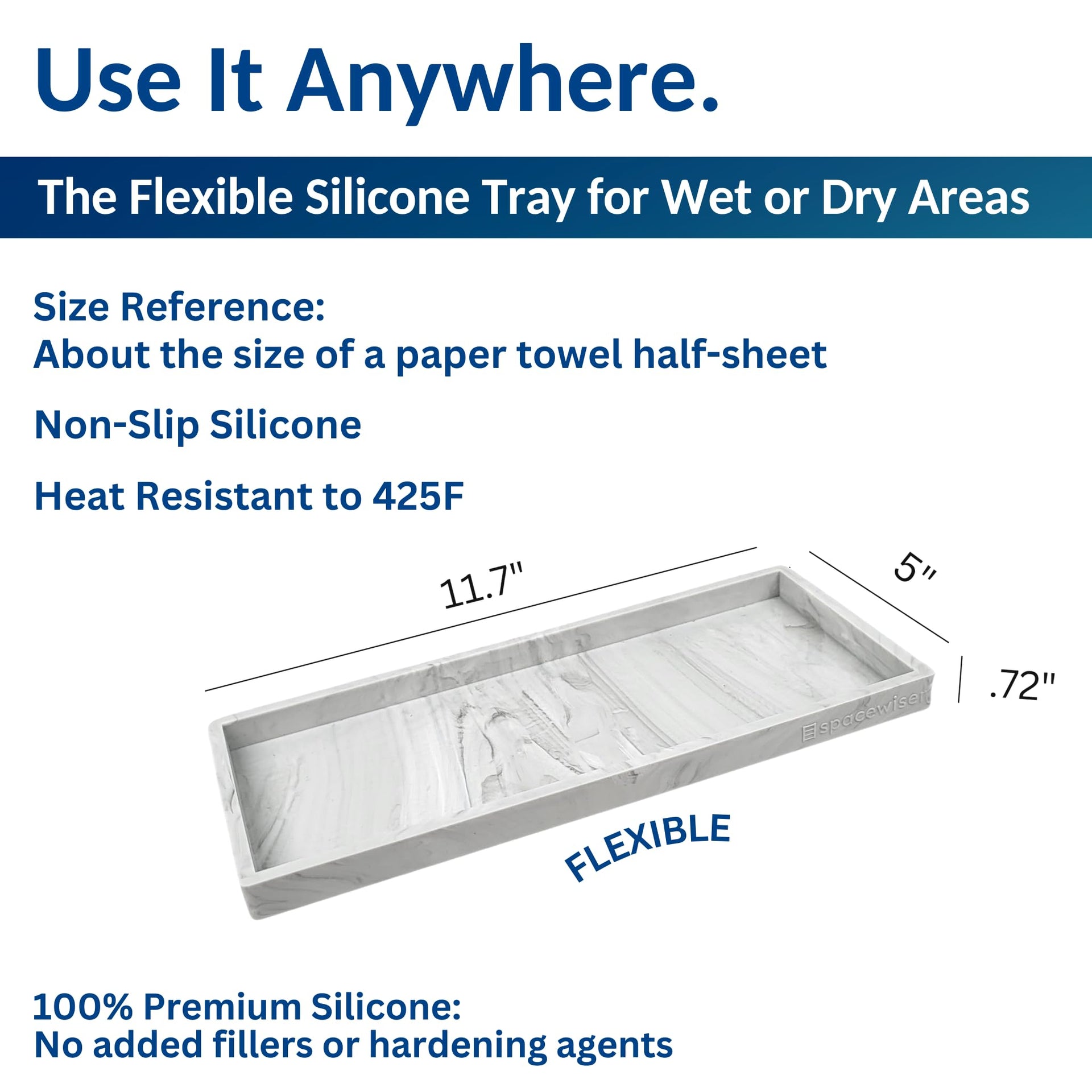 Silicone Countertop & Vanity Bathroom Tray