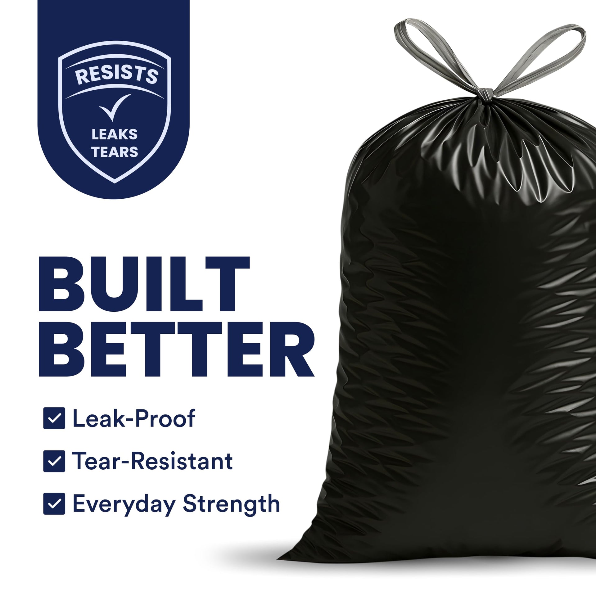 13 gallon Extra Tall Drawstring Kitchen Trash Bags (200 Count)