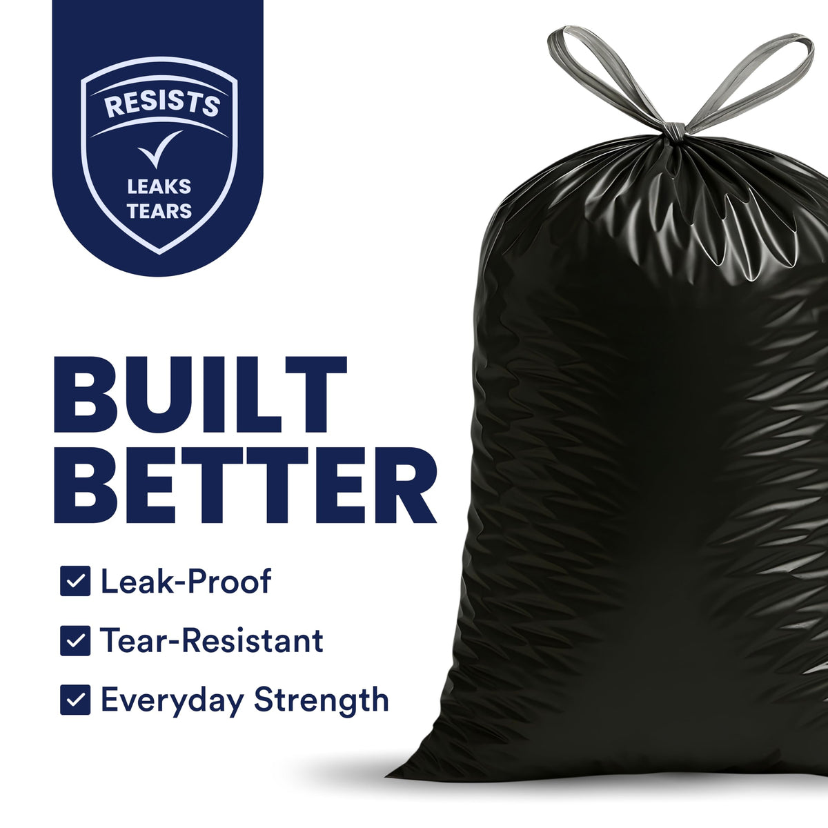 W13DSBKJR 13 Gallon Trash Bags │ 1.2 Mil │ (50 Count)