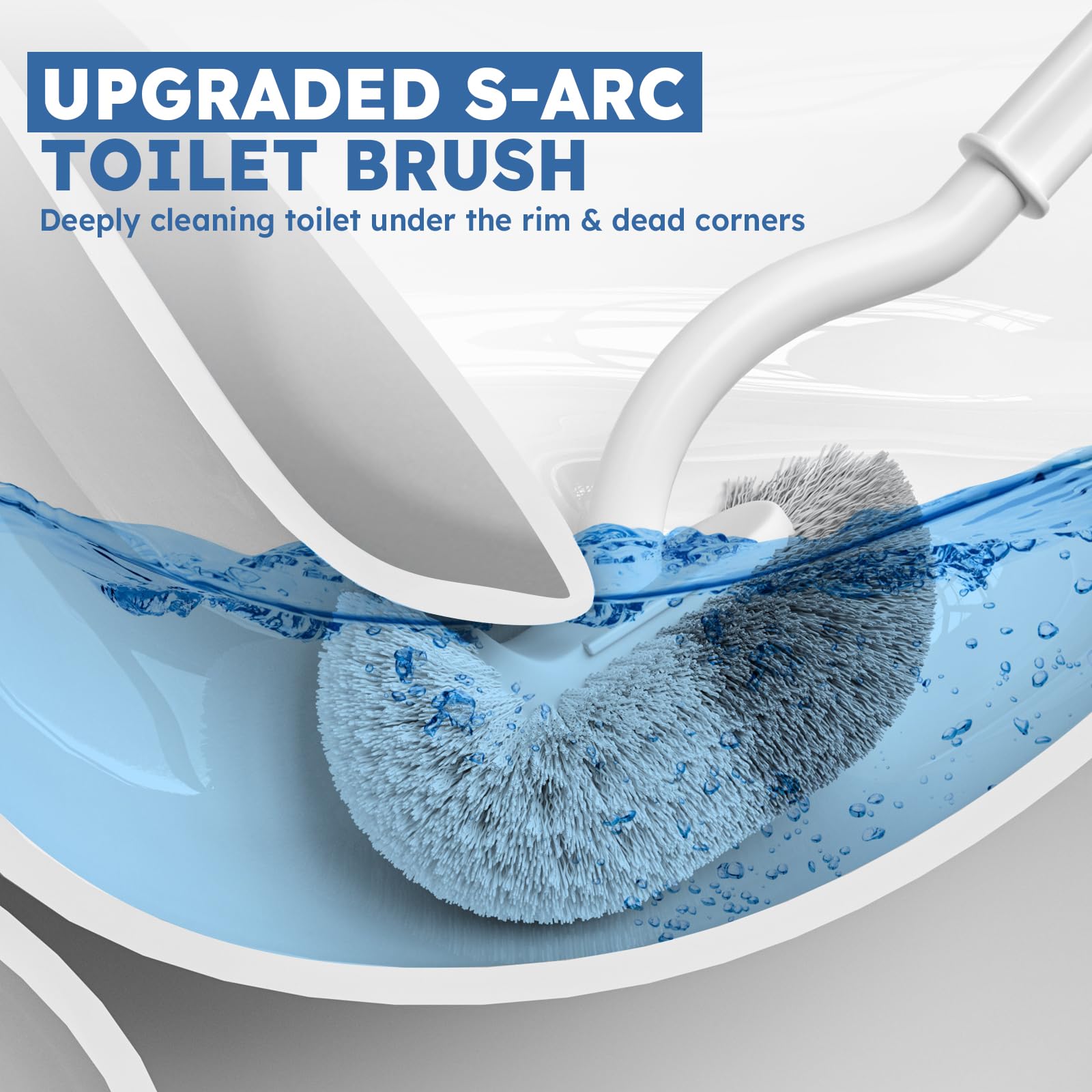 Toilet Brush 2 Pack Toilet Brush and Holder Set with Durable Curved BristlesToilet Scrubber (2 Count)