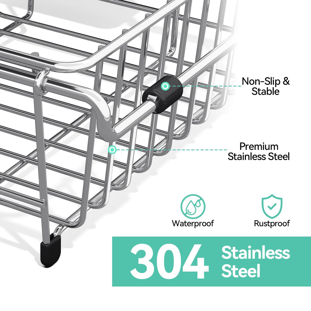 304Stainless Steel Expandable Over Sink & in Sink Dish Rack