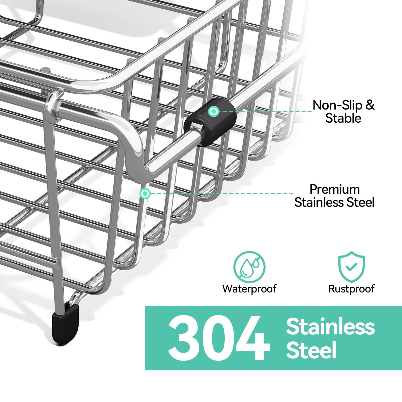 304Stainless Steel Expandable Over Sink & in Sink Dish Rack