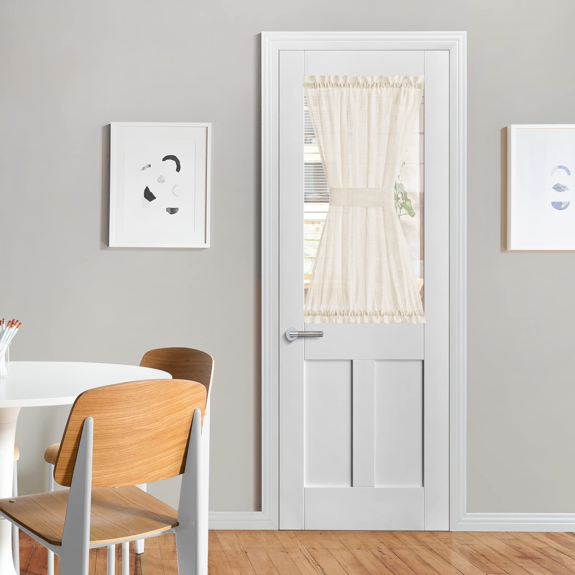 French Door Sheer Curtains for Front Back Patio Glass Door