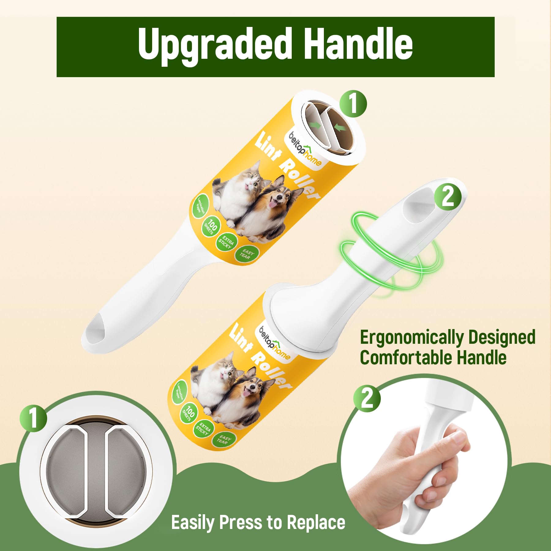 Extra Sticky Lint Roller for Pet Hair (500 Count)