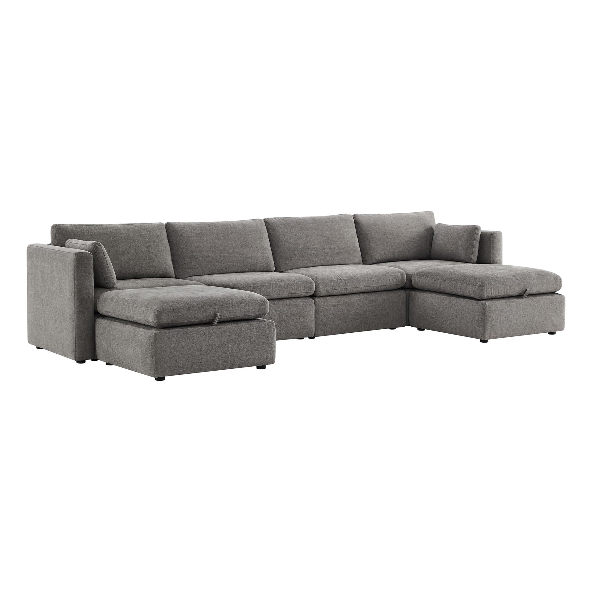Oversized Modular Sectional Fabric Sofa Set (7 Count)
