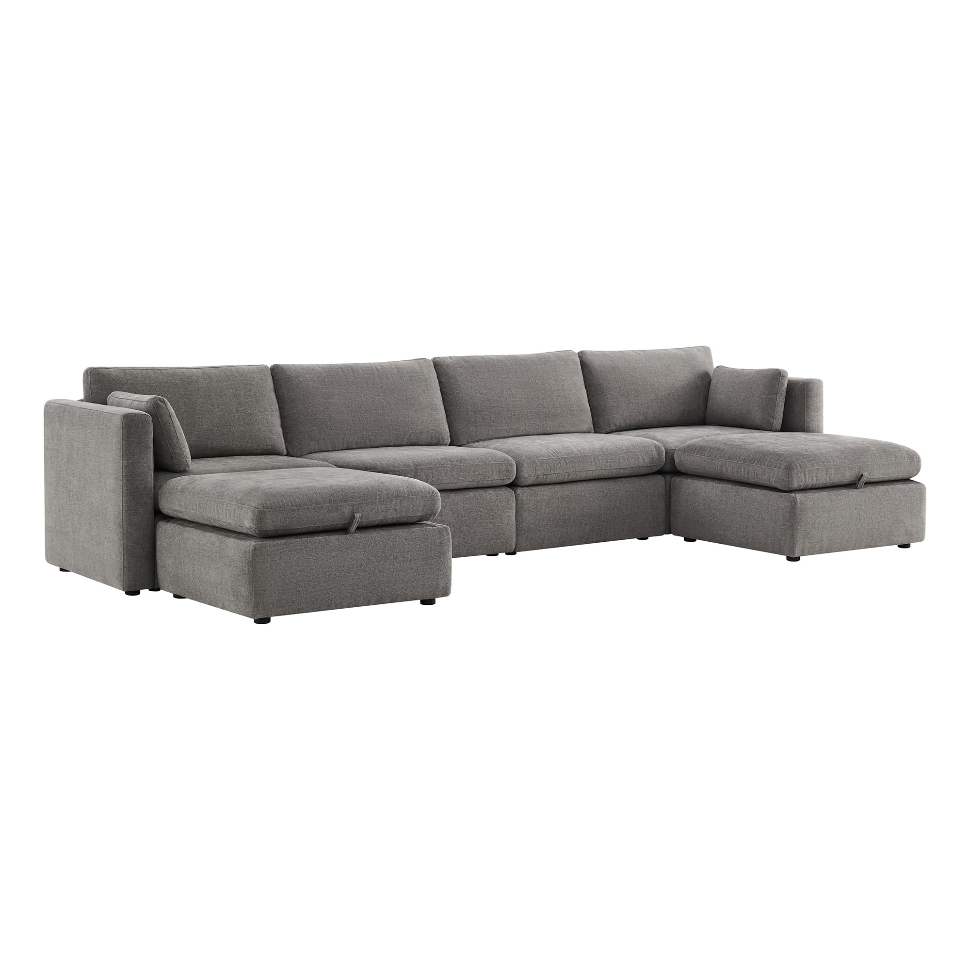 Oversized Modular Sectional Fabric Sofa Set (7 Count)