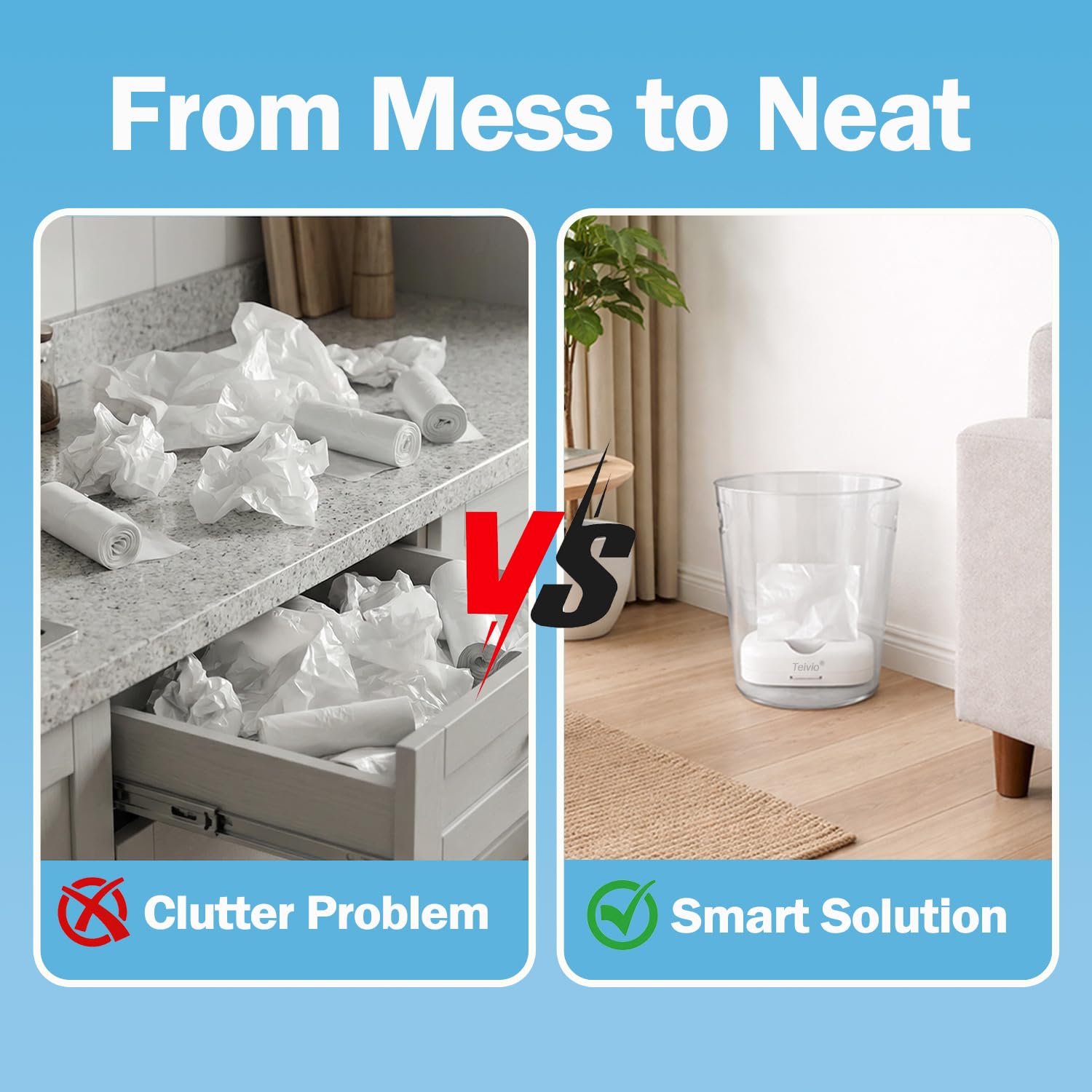 4 Gallon Trash Bags with In (150 Count)