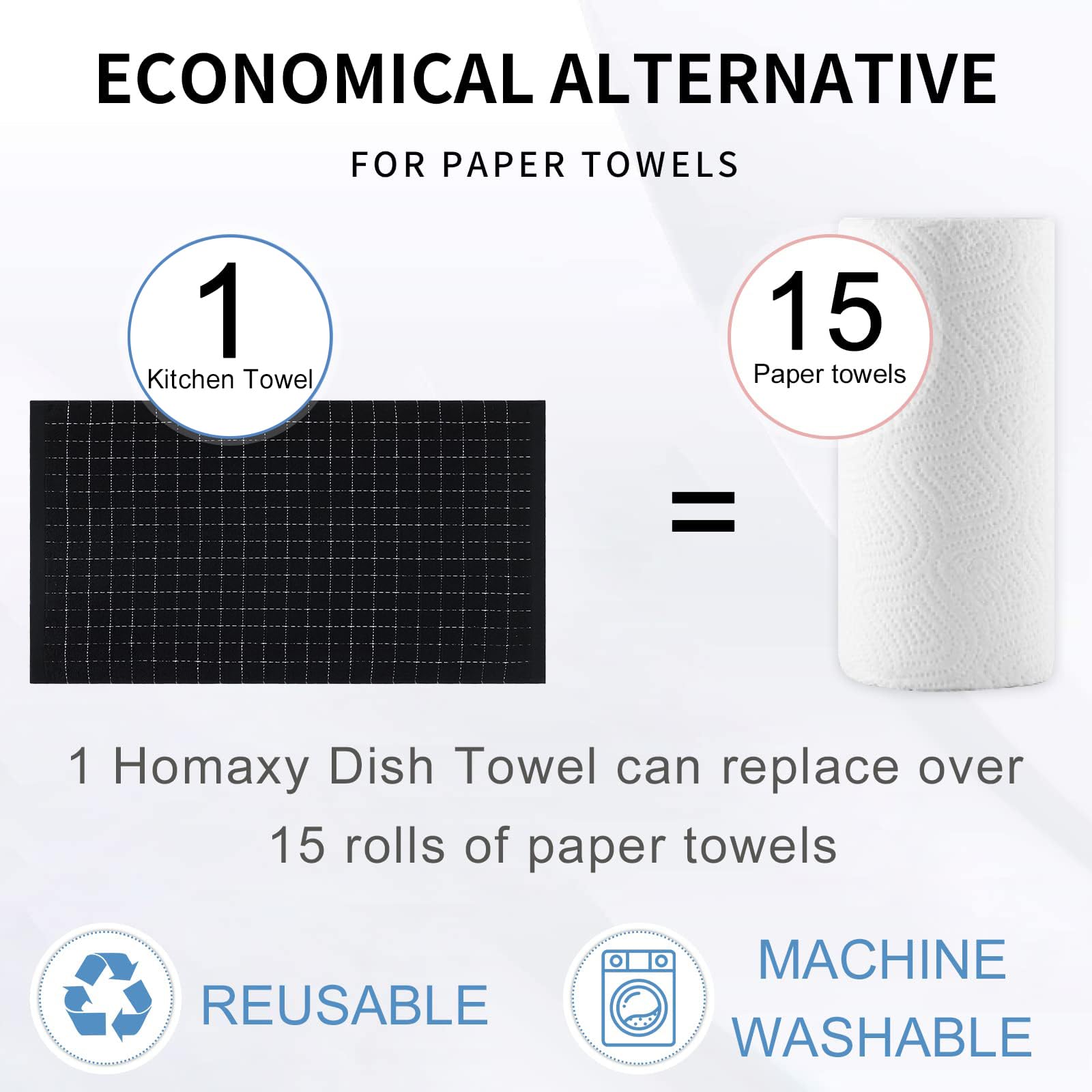 100% Cotton Terry Kitchen Towels (8 Count)