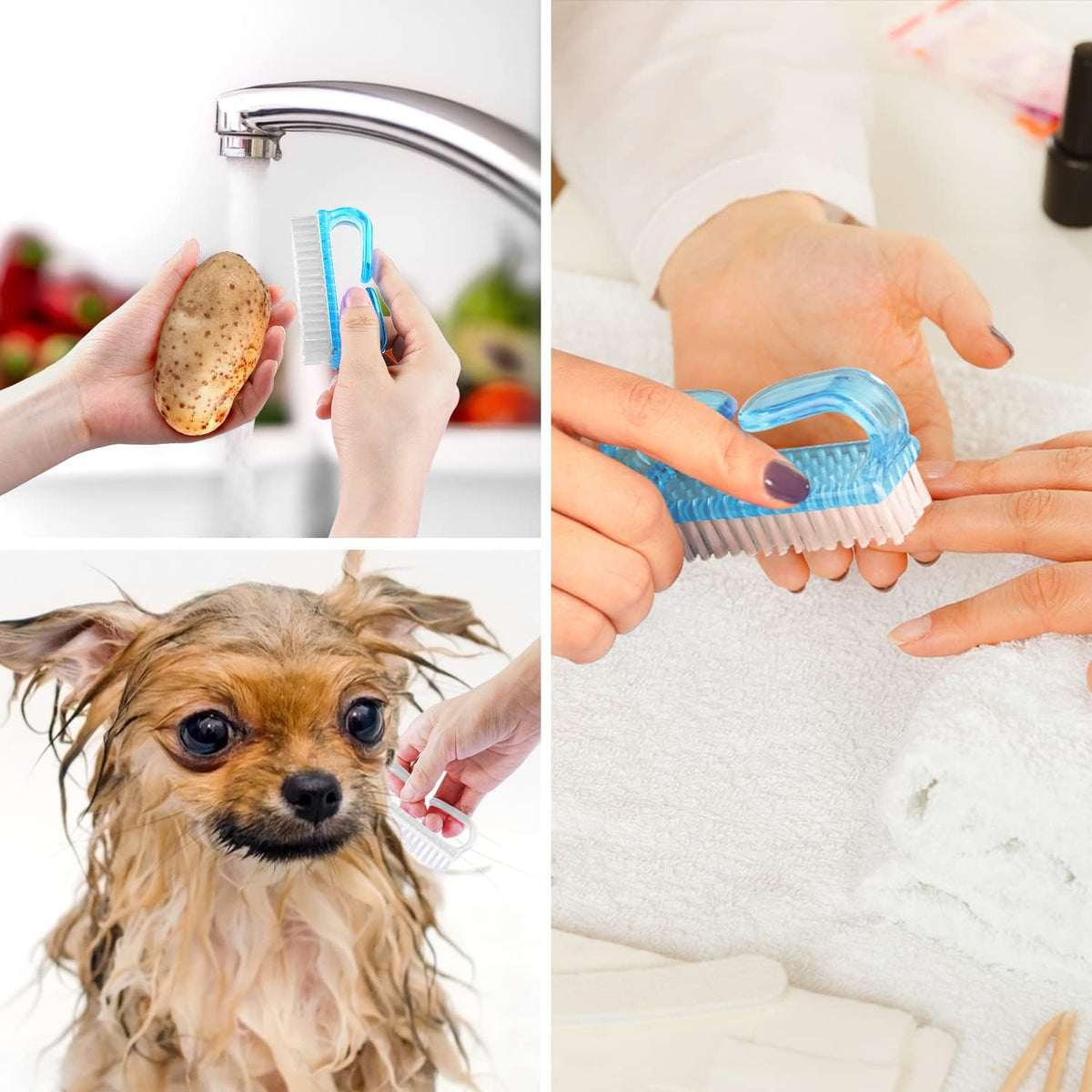 Handle Grip Nail Brush (4 Count)