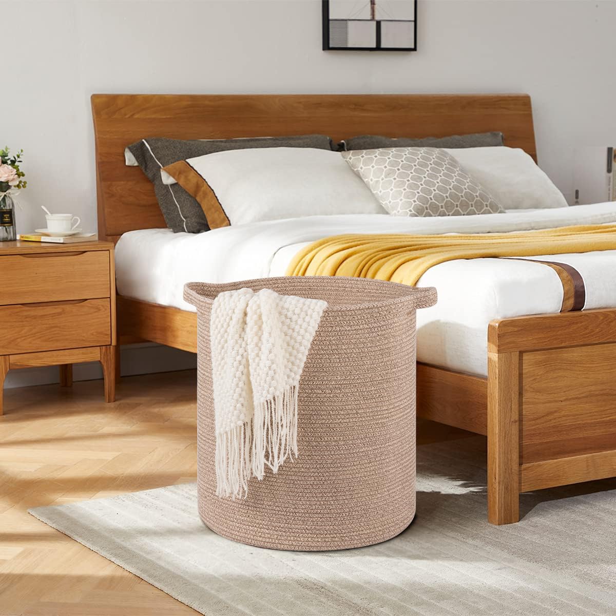 80L Laundry Basket Laundry Hamper Nursery Hamper Brown