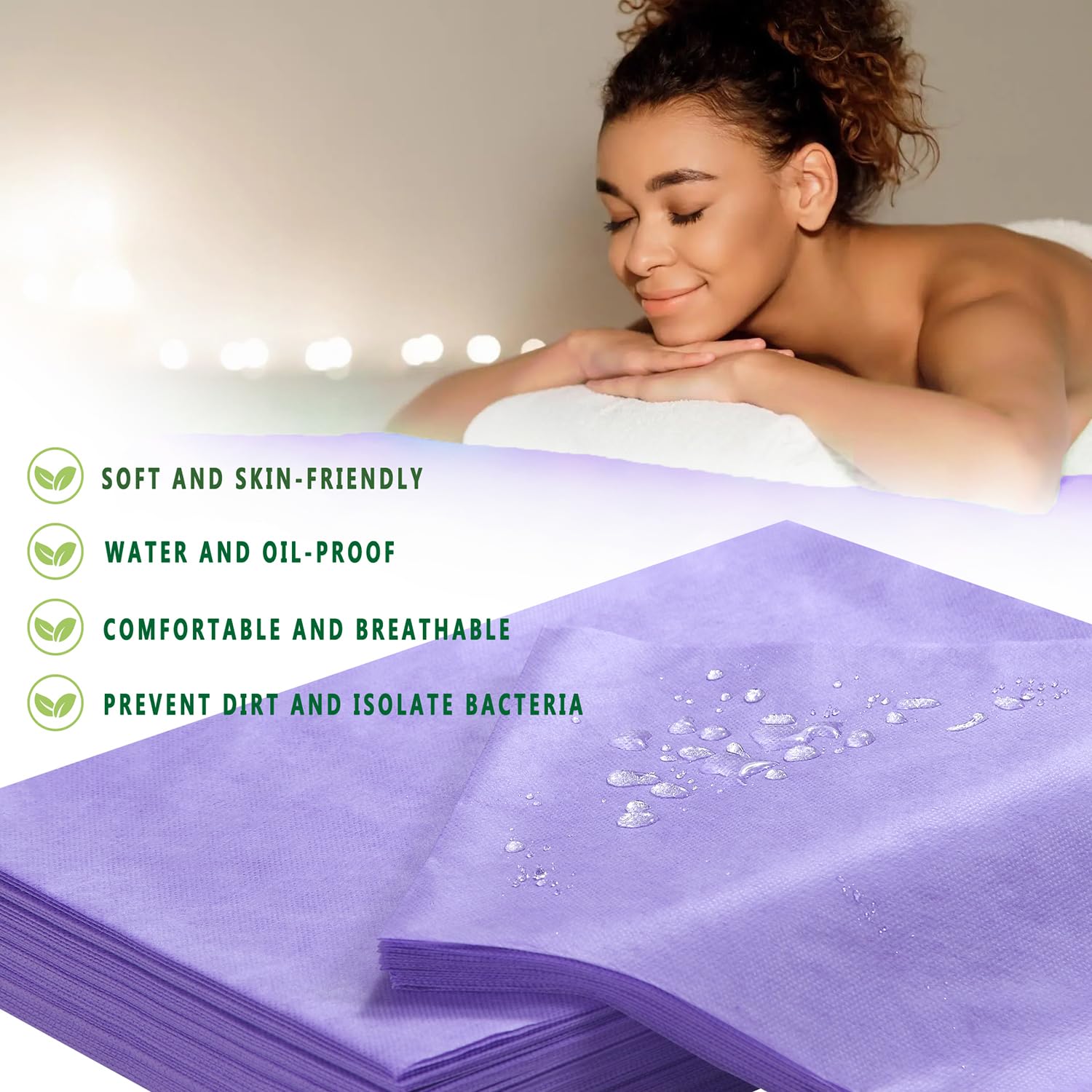 Disposable Bed Sheets 200 Pcs 31" x 71" Massage Table Sheets Non Woven Fabric SPA Bed Cover Breathable for Massage Beauty Tattoos (200 Count)