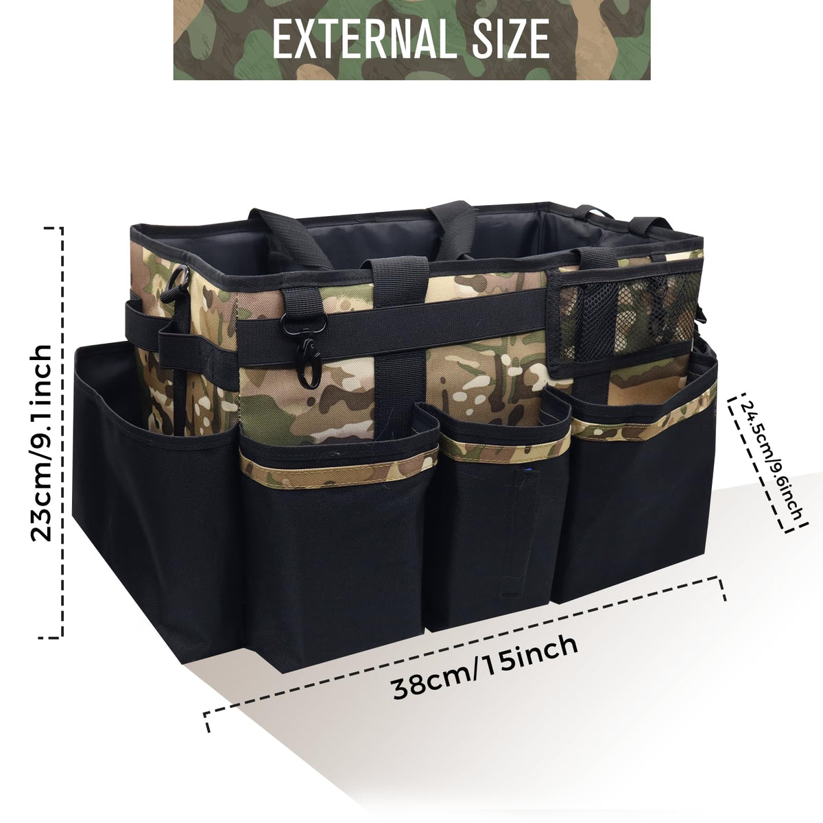 Wearable Cleaning Caddy Organizer with Handle & Shoulder Straps for Housekeepers