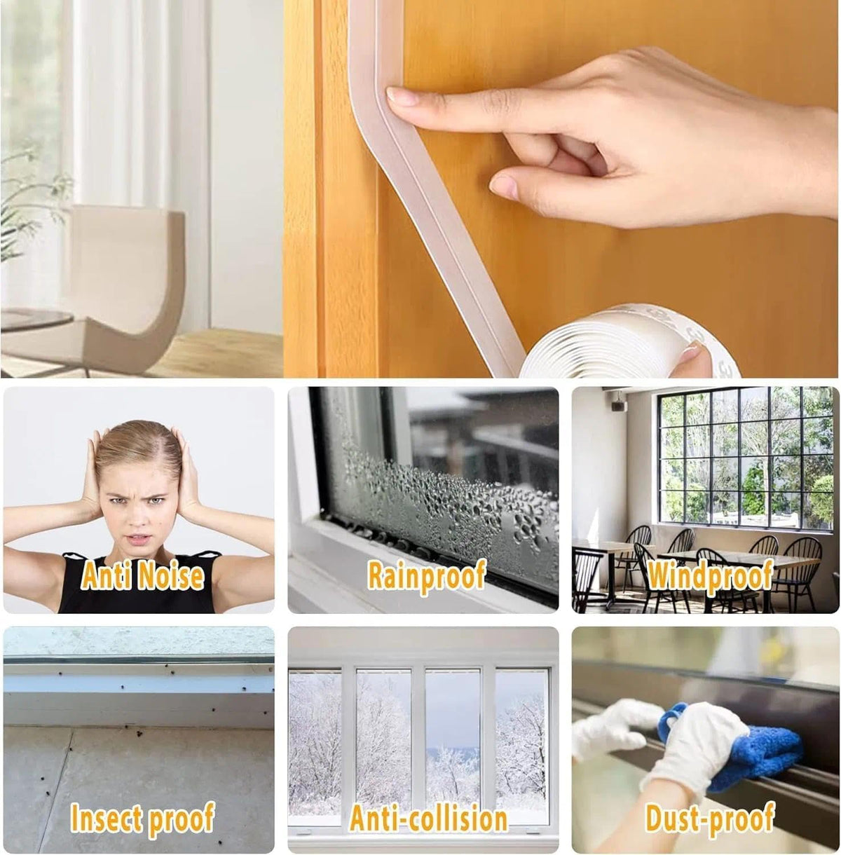 28.9 Ft Weather Stripping Door Seal Strip Tape (28.9 Foot)