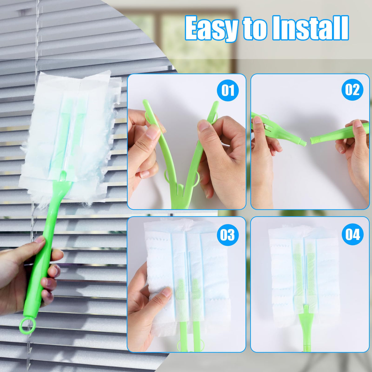 30PCS Disposable Dusters Refills Compatible with Swiffer