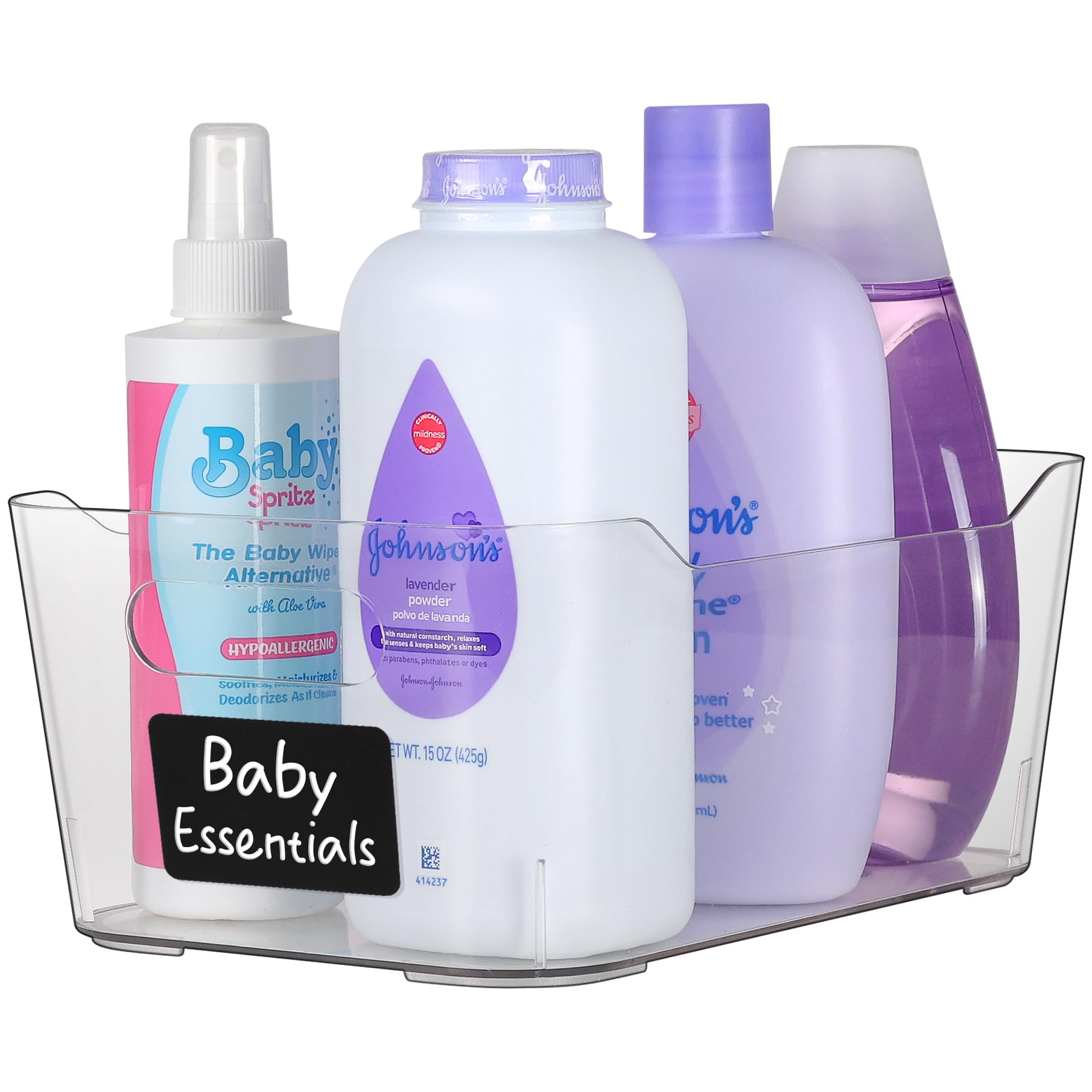 Clear Plastic Storage Bins with Labels and Marker (12 Count)