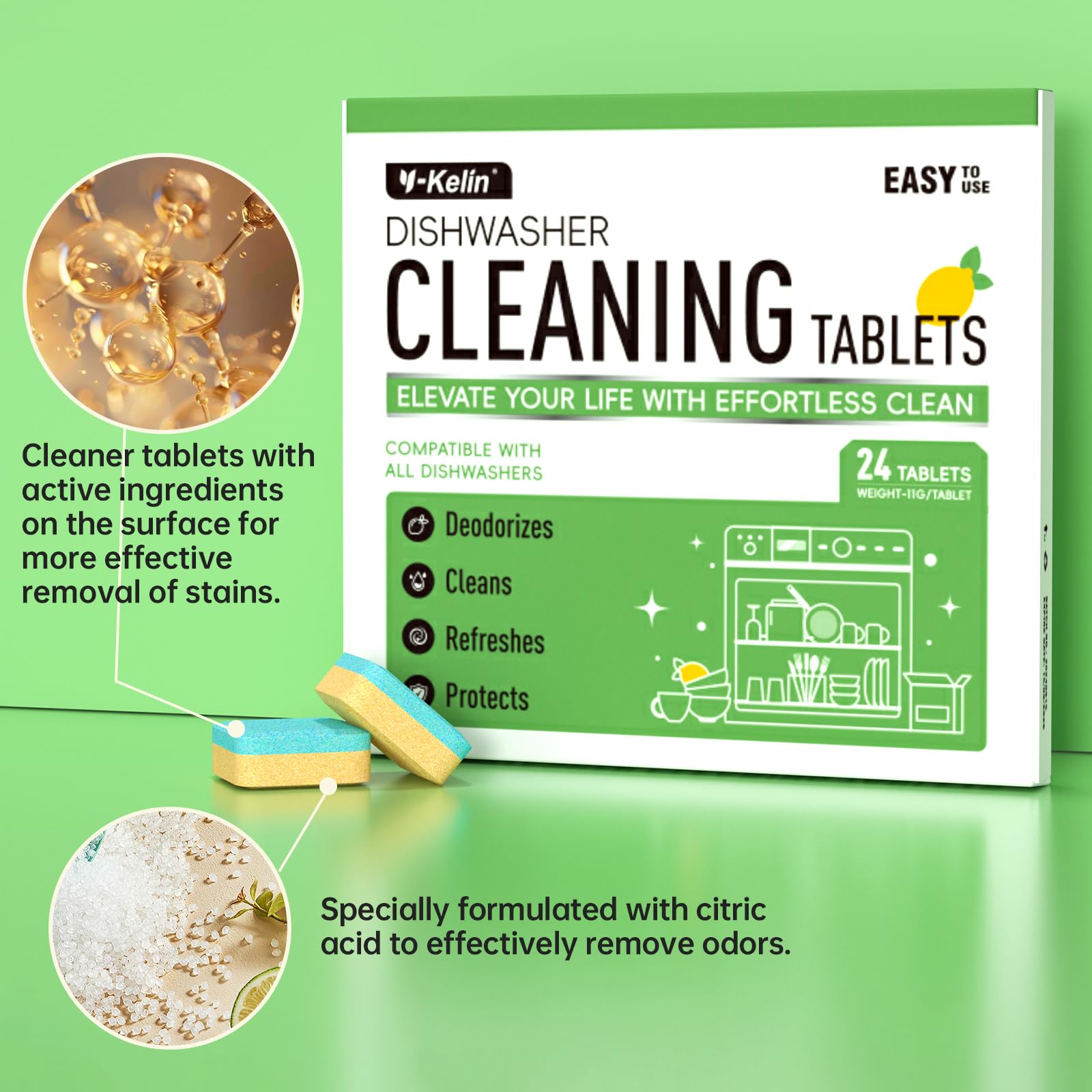 Dishwasher Cleaner and Deodorizer Tablets (24 Count)