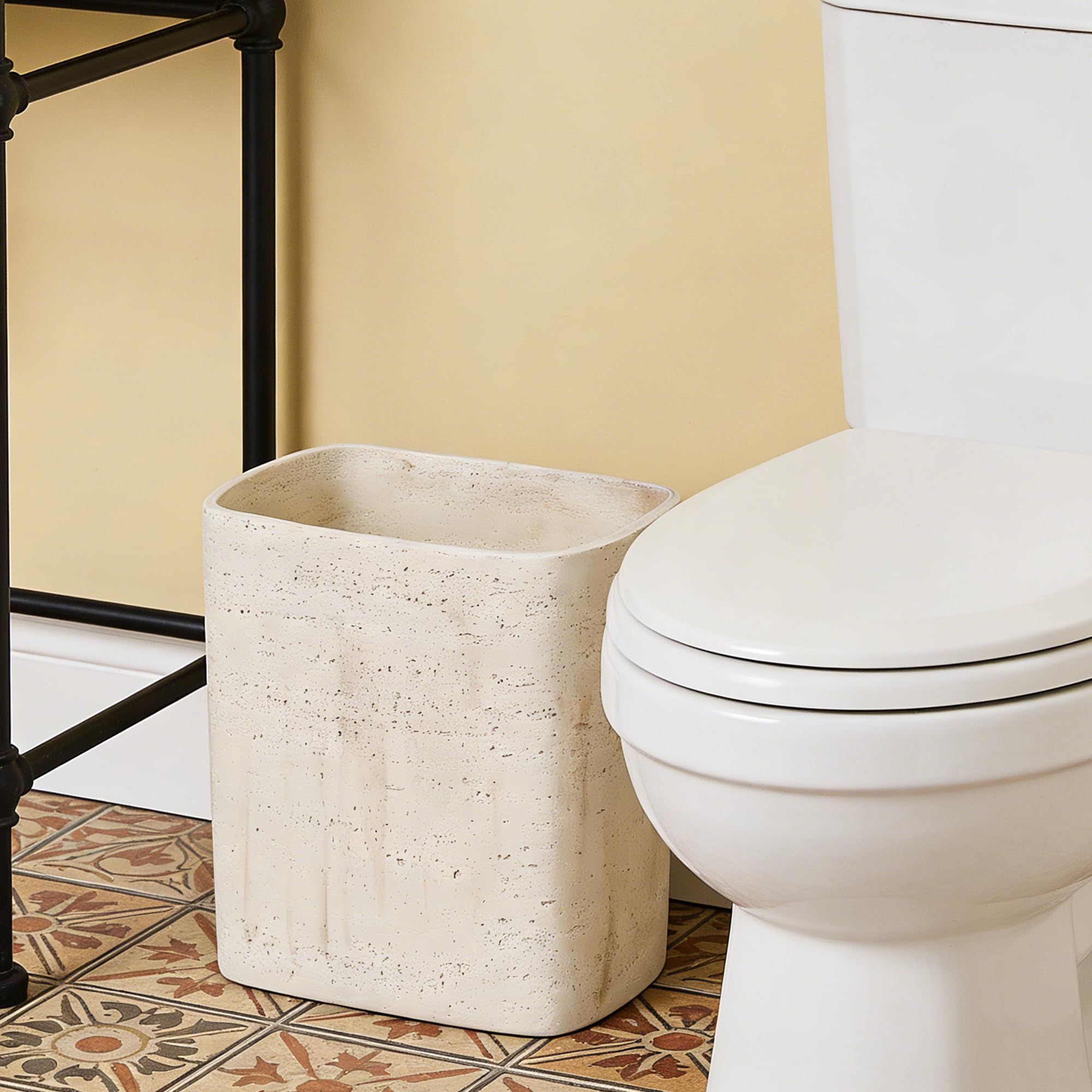 Natural Travertine Textures Bathroom Trash Can 1.8 Gallon