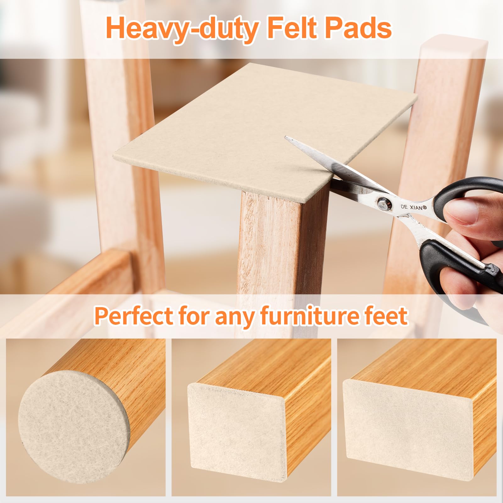 Felt Furniture Pads 400 Pieces (400 Count)