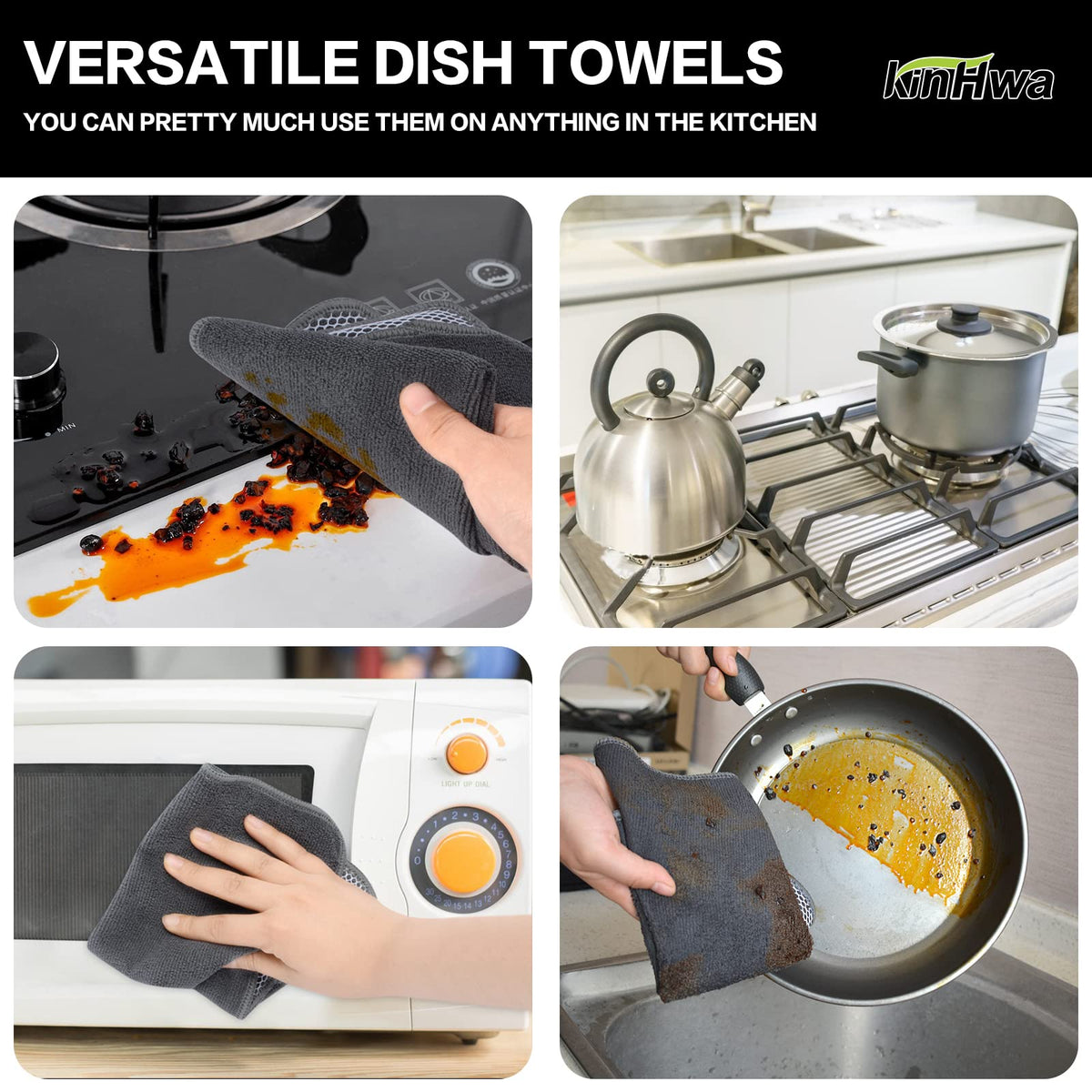Dish Cloths for Washing Dishes with Scrub Side (9 Count)
