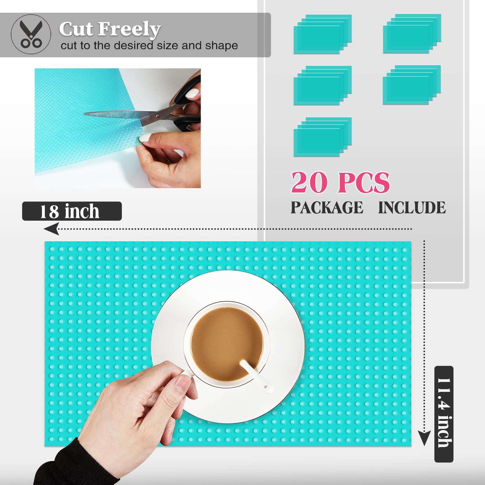 20Pcs Refrigerator Liners (28.5 Sq Ft)