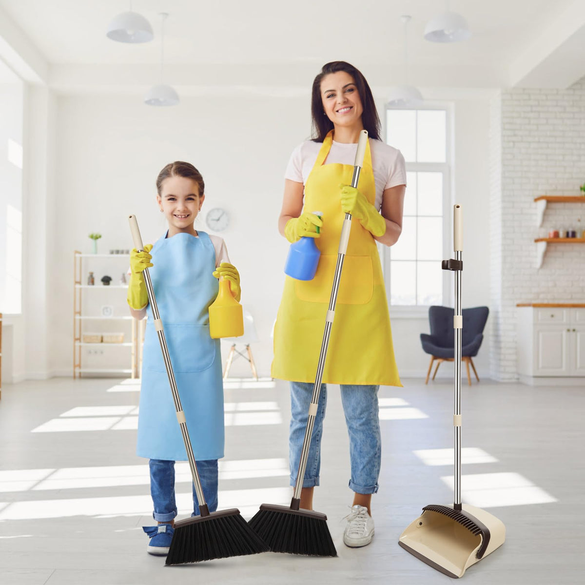 Broom and Dustpan Combo Set