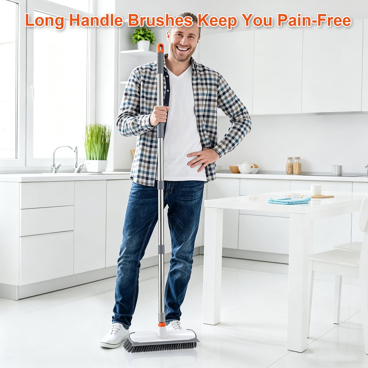 Floor Scrub Brush with Long Handle