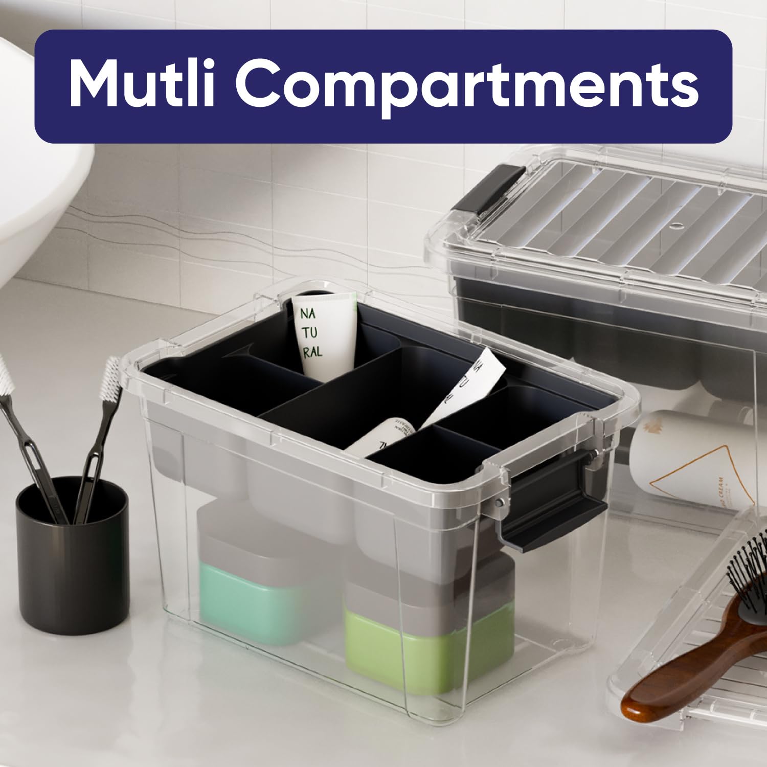 Mini Storage Container Organizing Tray for Superio Bin or Drawer Plastic Organize Sewing (6 Count)