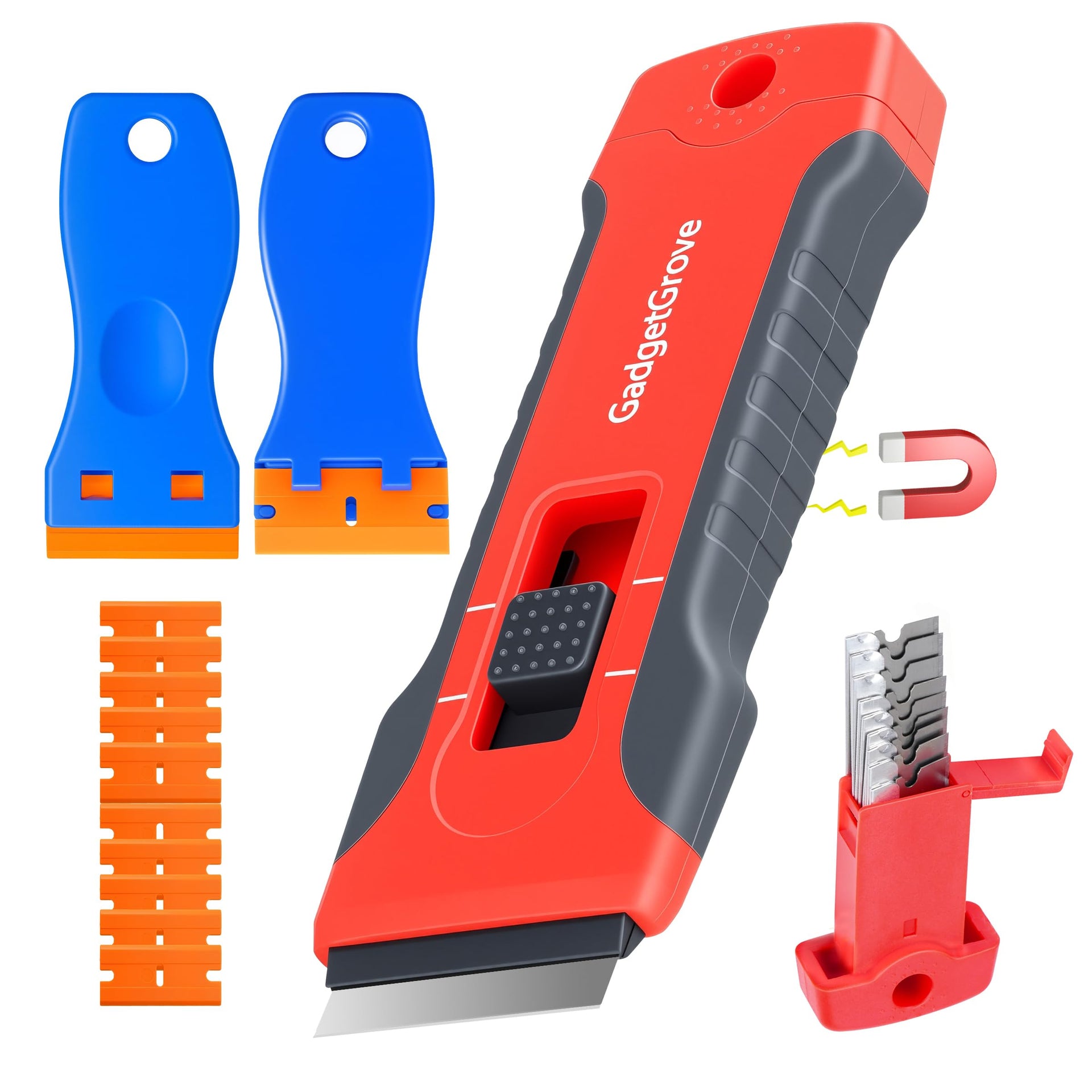 Razor Blade Scraper with 2 Pcs Plastic Scraper