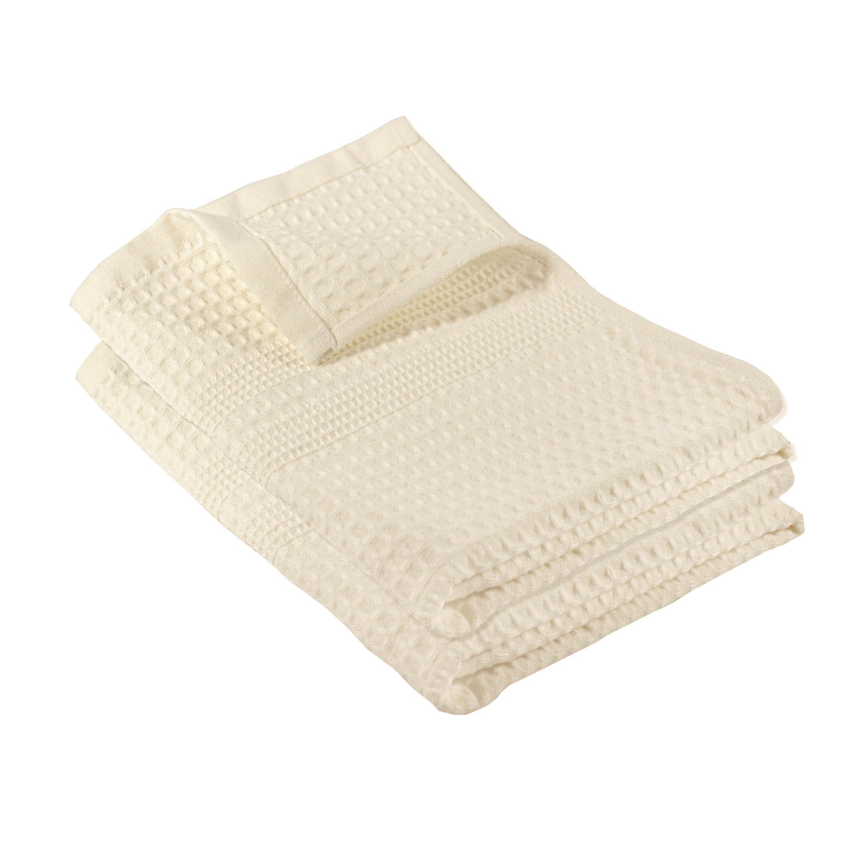 Waffle Hand Towels for Bathroom Quick Dry Towel Super Absorbent Thin 100% Cotton Lint Free (2 Count)