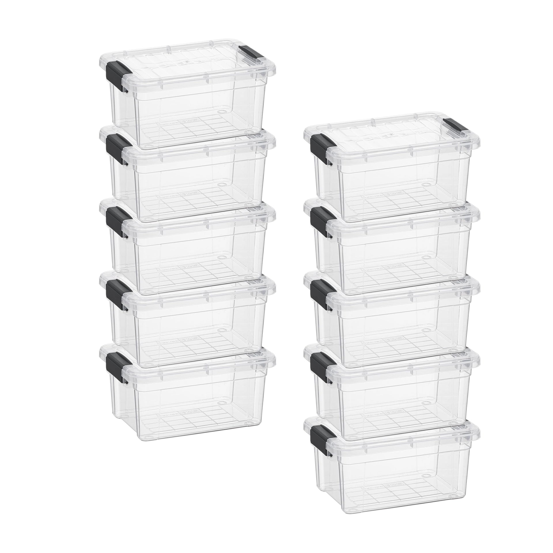 3.4 Quart Clear Plastic Storage Boxes with Lids (10 Count)