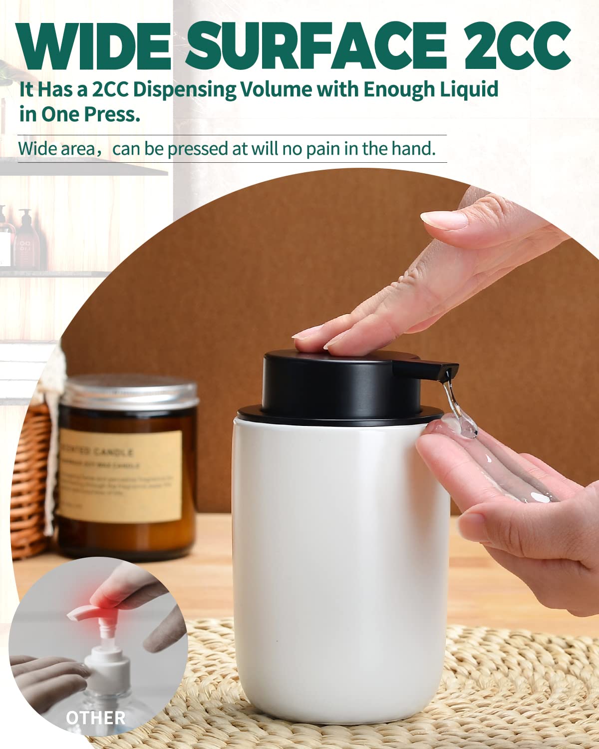 BosilunLlife Lotion Pump Dispenser for Bathroom Lotion Hand Pump Dispenser