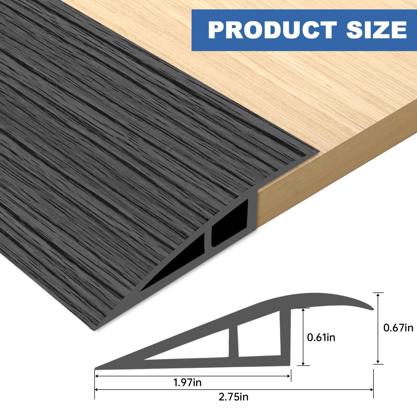 Vinyl Door Threshold Flooring Transition Strip Self Adhesive Carpet Edging Strip for Laminate Doorway Edge Threshold from 2 (10 Foot)