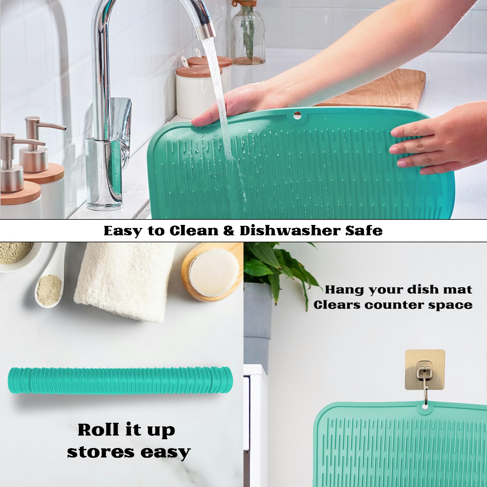 Oversized Silicone Dish Drying Mat for Kitchen